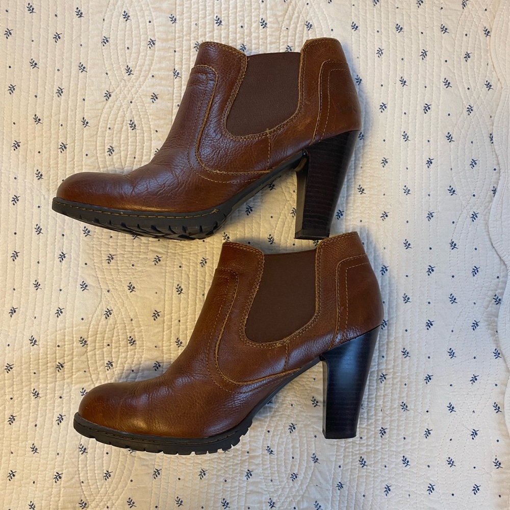 Boc leather ankle boot with 4 inch heel